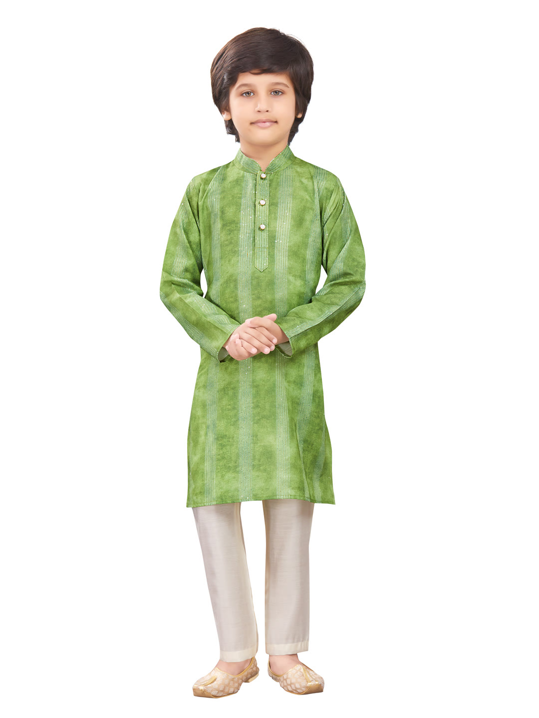 Boys lime sequin kurta pajama